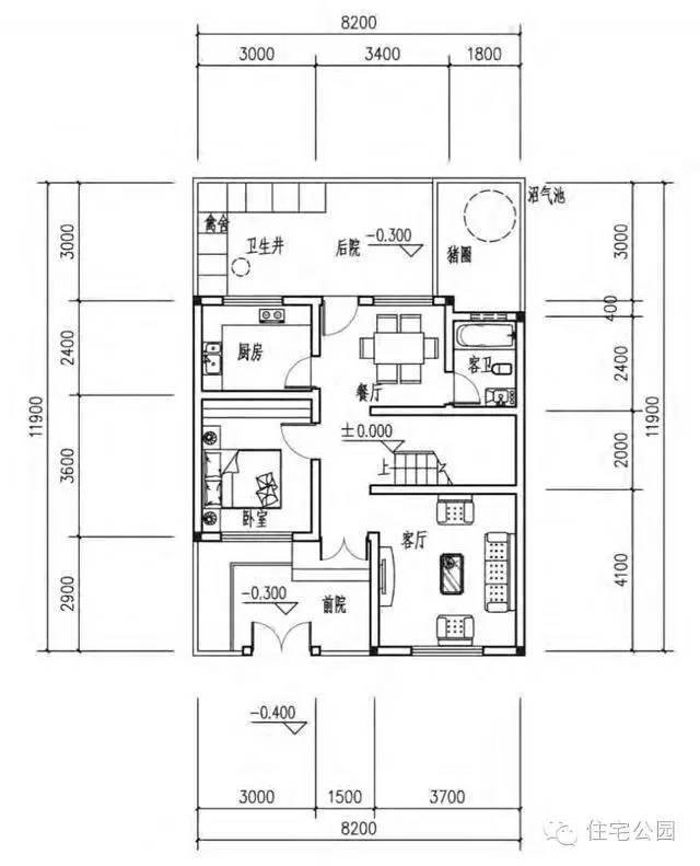 自建房8米x12米设计图单层图片